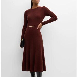 Elie Tahari The Leith Belted Cashmere Midi Sweater Dress